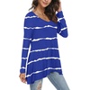image:imagePOPYOUNG Womens Long Sleeve Tunic Tops Fall Shirts to Wear with Leggings Loose Fit Dressy VNeck Blouse M5XLStriped Royal Blue