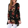 image:imagePOPYOUNG Womens Long Sleeve Tunic Tops Fall Shirts to Wear with Leggings Loose Fit Dressy VNeck Blouse M5XLVbrown Floral Black