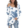 image:imagePOPYOUNG Womens Long Sleeve Tunic Tops Fall Shirts to Wear with Leggings Loose Fit Dressy VNeck Blouse M5XLVcolorful Blue