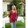 image:imagePOPYOUNG Womens Long Sleeve Tunic Tops Fall Shirts to Wear with Leggings Loose Fit Dressy VNeck Blouse M5XLVdrak Green
