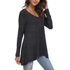 image:imagePOPYOUNG Womens Long Sleeve Tunic Tops Fall Shirts to Wear with Leggings Loose Fit Dressy VNeck Blouse M5XLVdrak Grey