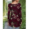 image:imagePOPYOUNG Womens Long Sleeve Tunic Tops Fall Shirts to Wear with Leggings Loose Fit Dressy VNeck Blouse M5XLVfloral Wine