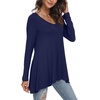 image:imagePOPYOUNG Womens Long Sleeve Tunic Tops Fall Shirts to Wear with Leggings Loose Fit Dressy VNeck Blouse M5XLVnavy Blue