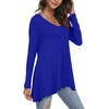 image:imagePOPYOUNG Womens Long Sleeve Tunic Tops Fall Shirts to Wear with Leggings Loose Fit Dressy VNeck Blouse M5XLVroyal Blue