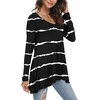image:imagePOPYOUNG Womens Long Sleeve Tunic Tops Fall Shirts to Wear with Leggings Loose Fit Dressy VNeck Blouse M5XLVstripe Black