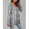 image:imagePOPYOUNG Womens Long Sleeve Tunic Tops Fall Shirts to Wear with Leggings Loose Fit Dressy VNeck Blouse M5XLVwhite Snakeshin