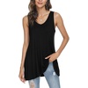image:imagePOPYOUNG Womens Long Tunic Tank to Wear with Leggings Summer VNeck Sleeveless Tops Loose ShirtsSleevelessblack