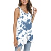 image:imagePOPYOUNG Womens Long Tunic Tank to Wear with Leggings Summer VNeck Sleeveless Tops Loose ShirtsSleevelessblue Tie Dye