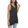 image:imagePOPYOUNG Womens Long Tunic Tank to Wear with Leggings Summer VNeck Sleeveless Tops Loose ShirtsSleevelessdark Gray