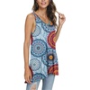 image:imagePOPYOUNG Womens Long Tunic Tank to Wear with Leggings Summer VNeck Sleeveless Tops Loose ShirtsSleevelessfloral Mixed Blue