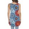 image:imagePOPYOUNG Womens Long Tunic Tank to Wear with Leggings Summer VNeck Sleeveless Tops Loose ShirtsSleevelessfloral Mixed Blue