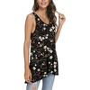 image:imagePOPYOUNG Womens Long Tunic Tank to Wear with Leggings Summer VNeck Sleeveless Tops Loose ShirtsSleevelessplum Blossomblack