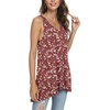 image:imagePOPYOUNG Womens Long Tunic Tank to Wear with Leggings Summer VNeck Sleeveless Tops Loose ShirtsSleevelessplum Blossomred