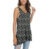 image:imagePOPYOUNG Womens Long Tunic Tank to Wear with Leggings Summer VNeck Sleeveless Tops Loose ShirtsSleevelesswhite Daisyblack