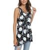 image:imagePOPYOUNG Womens Long Tunic Tank to Wear with Leggings Summer VNeck Sleeveless Tops Loose ShirtsSleevelesswhite Lily