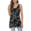 image:imagePOPYOUNG Womens Long Tunic Tank to Wear with Leggings Summer VNeck Sleeveless Tops Loose ShirtsWhite Carvings