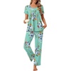 image:imagePOPYOUNG Womens Pajama Sets Summer Ladies Pjs 2 Piece Short SLeeve Loungewear Soft Lightweight SleepwearMint Green