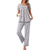 image:imagePOPYOUNG Womens Pajama Sets Summer Ladies Pjs 2 Piece Short SLeeve Loungewear Soft Lightweight SleepwearPink Stargray