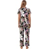 image:imagePOPYOUNG Womens Pajama Sets Summer Ladies Pjs 2 Piece Short SLeeve Loungewear Soft Lightweight SleepwearPinkbrown Leaf