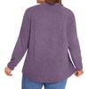 image:imagePOPYOUNG Womens Plus Size Henley Tunic Tops Chic V Neck Button Shirt Casual Long Sleeve Pleated Blouse L4XL01purple