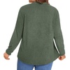 image:imagePOPYOUNG Womens Plus Size Henley Tunic Tops Chic V Neck Button Shirt Casual Long Sleeve Pleated Blouse L4XLDark Green