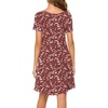 image:imagePOPYOUNG Womens T Shirt Summer Dress Short Sleeve Casual Swing Dress with Pockets Loose Fit DressCrewneckplum Blossomred