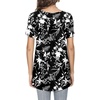 image:imagePOPYOUNG Womens Tunic Tops Short Sleeve Henley Pleated Blouse Loose Fit Summer Shirts for LeggingsBellflower Black
