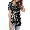 image:imagePOPYOUNG Womens Tunic Tops Short Sleeve Henley Pleated Blouse Loose Fit Summer Shirts for LeggingsBellflower Black