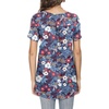 image:imagePOPYOUNG Womens Tunic Tops Short Sleeve Henley Pleated Blouse Loose Fit Summer Shirts for LeggingsBlue Colorful Flowers