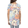 image:imagePOPYOUNG Womens Tunic Tops Short Sleeve Henley Pleated Blouse Loose Fit Summer Shirts for LeggingsHenleycolorful Fireworks