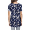 image:imagePOPYOUNG Womens Tunic Tops Short Sleeve Henley Pleated Blouse Loose Fit Summer Shirts for LeggingsHenleywhite Flower