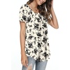 image:imagePOPYOUNG Womens Tunic Tops Short Sleeve Henley Pleated Blouse Loose Fit Summer Shirts for LeggingsKawasakis Rose