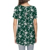 image:imagePOPYOUNG Womens Tunic Tops Short Sleeve Henley Pleated Blouse Loose Fit Summer Shirts for LeggingsLittle Flowergreen