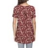 image:imagePOPYOUNG Womens Tunic Tops Short Sleeve Henley Pleated Blouse Loose Fit Summer Shirts for LeggingsVermilion Plum Blossom