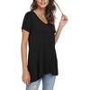 image:imagePOPYOUNG Womens long Tunic Tops to Wear with Leggings Summer Short Sleeve Loose Fit Dressy Shirts M5XLA1vshortblack