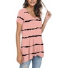 image:imagePOPYOUNG Womens long Tunic Tops to Wear with Leggings Summer Short Sleeve Loose Fit Dressy Shirts M5XLStripe Red
