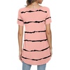 image:imagePOPYOUNG Womens long Tunic Tops to Wear with Leggings Summer Short Sleeve Loose Fit Dressy Shirts M5XLStripe Red