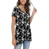 image:imagePOPYOUNG Womens long Tunic Tops to Wear with Leggings Summer Short Sleeve Loose Fit Dressy Shirts M5XLVblack Floret