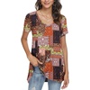 image:imagePOPYOUNG Womens long Tunic Tops to Wear with Leggings Summer Short Sleeve Loose Fit Dressy Shirts M5XLVcolor Block