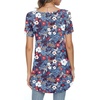 image:imagePOPYOUNG Womens long Tunic Tops to Wear with Leggings Summer Short Sleeve Loose Fit Dressy Shirts M5XLVcolorful Flowersblue