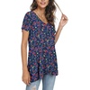 image:imagePOPYOUNG Womens long Tunic Tops to Wear with Leggings Summer Short Sleeve Loose Fit Dressy Shirts M5XLVfloralnavy Blue