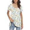 image:imagePOPYOUNG Womens long Tunic Tops to Wear with Leggings Summer Short Sleeve Loose Fit Dressy Shirts M5XLVmacaron Flower