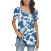 image:imagePOPYOUNG Womens long Tunic Tops to Wear with Leggings Summer Short Sleeve Loose Fit Dressy Shirts M5XLVshort Sleeveblue Tie Dye