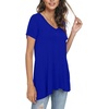 image:imagePOPYOUNG Womens long Tunic Tops to Wear with Leggings Summer Short Sleeve Loose Fit Dressy Shirts M5XLVshort Sleeveroyal Blue