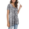 image:imagePOPYOUNG Womens long Tunic Tops to Wear with Leggings Summer Short Sleeve Loose Fit Dressy Shirts M5XLVshort Sleevewhite Snakeshin