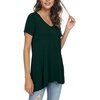 image:imagePOPYOUNG Womens long Tunic Tops to Wear with Leggings Summer Short Sleeve Loose Fit Dressy Shirts M5XLVshortdark Green
