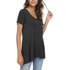 image:imagePOPYOUNG Womens long Tunic Tops to Wear with Leggings Summer Short Sleeve Loose Fit Dressy Shirts M5XLVshortdark Grey