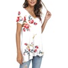 image:imagePOPYOUNG Womens long Tunic Tops to Wear with Leggings Summer Short Sleeve Loose Fit Dressy Shirts M5XLVshortfloral White