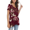 image:imagePOPYOUNG Womens long Tunic Tops to Wear with Leggings Summer Short Sleeve Loose Fit Dressy Shirts M5XLVshortfloral Wine