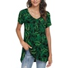 image:imagePOPYOUNG Womens long Tunic Tops to Wear with Leggings Summer Short Sleeve Loose Fit Dressy Shirts M5XLVshortleaf Green